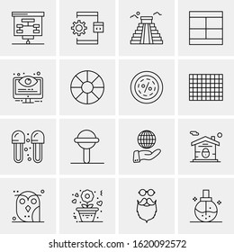 Business Icon Set. 16 Universal Icons Vector. Creative Beauitful Icon Illustration to use in Print and Web Related project.