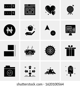 Business Icon Set. 16 Universal Icons Vector. Creative Beauitful Icon Illustration to use in Print and Web Related project.