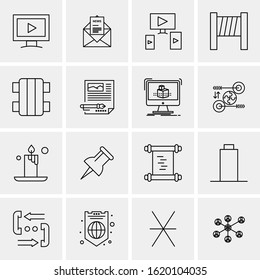 Business Icon Set. 16 Universal Icons Vector. Creative Beauitful Icon Illustration to use in Print and Web Related project.