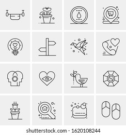 Business Icon Set. 16 Universal Icons Vector. Creative Beauitful Icon Illustration to use in Print and Web Related project.