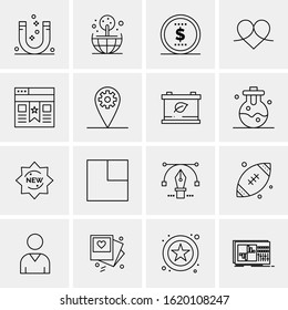 Business Icon Set. 16 Universal Icons Vector. Creative Beauitful Icon Illustration to use in Print and Web Related project.