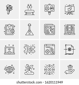 Business Icon Set. 16 Universal Icons Vector. Creative Beauitful Icon Illustration to use in Print and Web Related project.