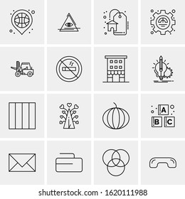 Business Icon Set. 16 Universal Icons Vector. Creative Beauitful Icon Illustration to use in Print and Web Related project.