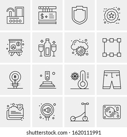 Business Icon Set. 16 Universal Icons Vector. Creative Beauitful Icon Illustration to use in Print and Web Related project.