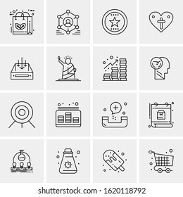 Business Icon Set. 16 Universal Icons Vector. Creative Beauitful Icon Illustration to use in Print and Web Related project.