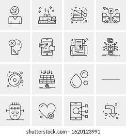 Business Icon Set. 16 Universal Icons Vector. Creative Beauitful Icon Illustration to use in Print and Web Related project.