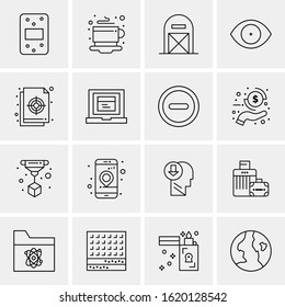 Business Icon Set. 16 Universal Icons Vector. Creative Beauitful Icon Illustration to use in Print and Web Related project.