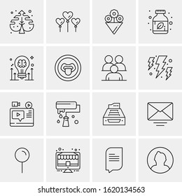 Business Icon Set. 16 Universal Icons Vector. Creative Beauitful Icon Illustration to use in Print and Web Related project.
