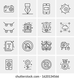 Business Icon Set. 16 Universal Icons Vector. Creative Beauitful Icon Illustration to use in Print and Web Related project.