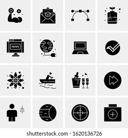 Business Icon Set. 16 Universal Icons Vector. Creative Beauitful Icon Illustration to use in Print and Web Related project.
