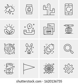 Business Icon Set. 16 Universal Icons Vector. Creative Beauitful Icon Illustration to use in Print and Web Related project.
