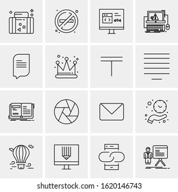 Business Icon Set. 16 Universal Icons Vector. Creative Beauitful Icon Illustration to use in Print and Web Related project.