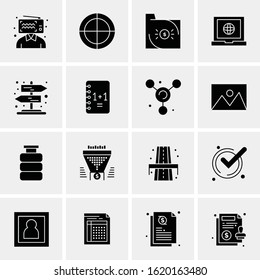 Business Icon Set. 16 Universal Icons Vector. Creative Beauitful Icon Illustration to use in Print and Web Related project.