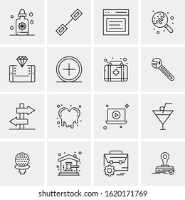 Business Icon Set. 16 Universal Icons Vector. Creative Beauitful Icon Illustration to use in Print and Web Related project.