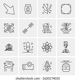 Business Icon Set. 16 Universal Icons Vector. Creative Beauitful Icon Illustration to use in Print and Web Related project.