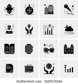 Business Icon Set. 16 Universal Icons Vector. Creative Beauitful Icon Illustration to use in Print and Web Related project.