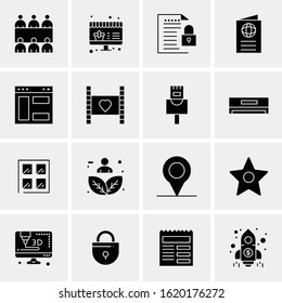 Business Icon Set. 16 Universal Icons Vector. Creative Beauitful Icon Illustration to use in Print and Web Related project.