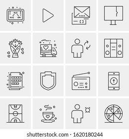 Business Icon Set. 16 Universal Icons Vector. Creative Beauitful Icon Illustration to use in Print and Web Related project.