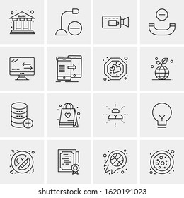 Business Icon Set. 16 Universal Icons Vector. Creative Beauitful Icon Illustration to use in Print and Web Related project.