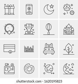 Business Icon Set. 16 Universal Icons Vector. Creative Beauitful Icon Illustration to use in Print and Web Related project.