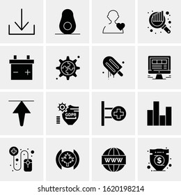 Business Icon Set. 16 Universal Icons Vector. Creative Beauitful Icon Illustration to use in Print and Web Related project.