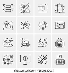 Business Icon Set. 16 Universal Icons Vector. Creative Beauitful Icon Illustration to use in Print and Web Related project.