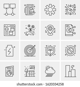 Business Icon Set. 16 Universal Icons Vector. Creative Beauitful Icon Illustration to use in Print and Web Related project.