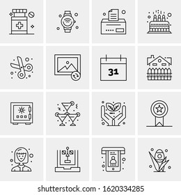Business Icon Set. 16 Universal Icons Vector. Creative Beauitful Icon Illustration to use in Print and Web Related project.