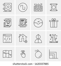 Business Icon Set. 16 Universal Icons Vector. Creative Beauitful Icon Illustration to use in Print and Web Related project.