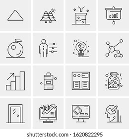 Business Icon Set. 16 Universal Icons Vector. Creative Beauitful Icon Illustration to use in Print and Web Related project.