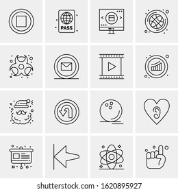 Business Icon Set. 16 Universal Icons Vector. Creative Beauitful Icon Illustration to use in Print and Web Related project.