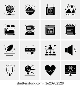 Business Icon Set. 16 Universal Icons Vector. Creative Beauitful Icon Illustration to use in Print and Web Related project.