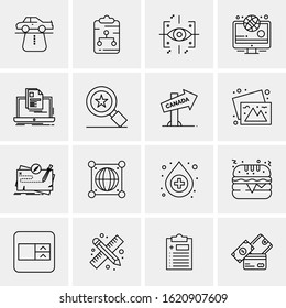Business Icon Set. 16 Universal Icons Vector. Creative Beauitful Icon Illustration to use in Print and Web Related project.