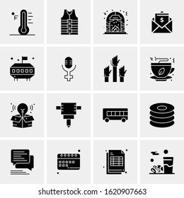 Business Icon Set. 16 Universal Icons Vector. Creative Beauitful Icon Illustration to use in Print and Web Related project.