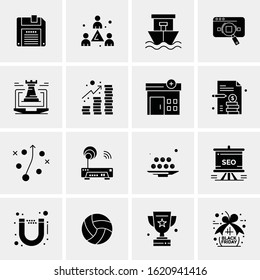 Business Icon Set. 16 Universal Icons Vector. Creative Beauitful Icon Illustration to use in Print and Web Related project.