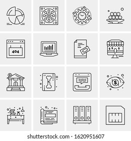 Business Icon Set. 16 Universal Icons Vector. Creative Beauitful Icon Illustration to use in Print and Web Related project.