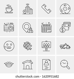 Business Icon Set. 16 Universal Icons Vector. Creative Beauitful Icon Illustration to use in Print and Web Related project.
