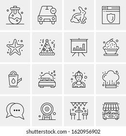 Business Icon Set. 16 Universal Icons Vector. Creative Beauitful Icon Illustration to use in Print and Web Related project.