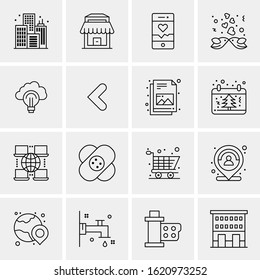 Business Icon Set. 16 Universal Icons Vector. Creative Beauitful Icon Illustration to use in Print and Web Related project.