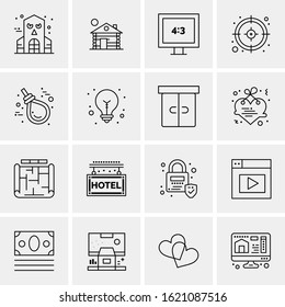Business Icon Set. 16 Universal Icons Vector. Creative Beauitful Icon Illustration to use in Print and Web Related project.