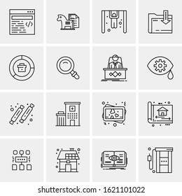 Business Icon Set. 16 Universal Icons Vector. Creative Beauitful Icon Illustration to use in Print and Web Related project.