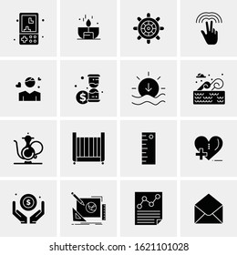Business Icon Set. 16 Universal Icons Vector. Creative Beauitful Icon Illustration to use in Print and Web Related project.