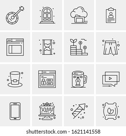 Business Icon Set. 16 Universal Icons Vector. Creative Beauitful Icon Illustration to use in Print and Web Related project.