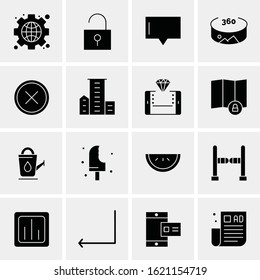 Business Icon Set. 16 Universal Icons Vector. Creative Beauitful Icon Illustration to use in Print and Web Related project.