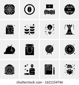 Business Icon Set. 16 Universal Icons Vector. Creative Beauitful Icon Illustration to use in Print and Web Related project.