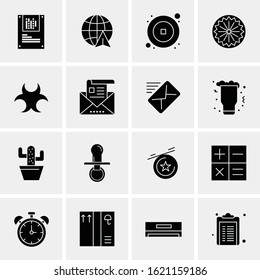 Business Icon Set. 16 Universal Icons Vector. Creative Beauitful Icon Illustration to use in Print and Web Related project.