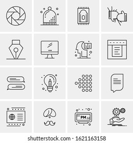 Business Icon Set. 16 Universal Icons Vector. Creative Beauitful Icon Illustration to use in Print and Web Related project.