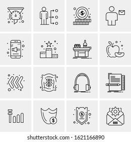 Business Icon Set. 16 Universal Icons Vector. Creative Beauitful Icon Illustration to use in Print and Web Related project.