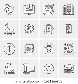 Business Icon Set. 16 Universal Icons Vector. Creative Beauitful Icon Illustration to use in Print and Web Related project.