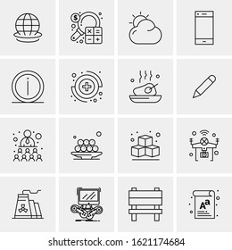 Business Icon Set. 16 Universal Icons Vector. Creative Beauitful Icon Illustration to use in Print and Web Related project.